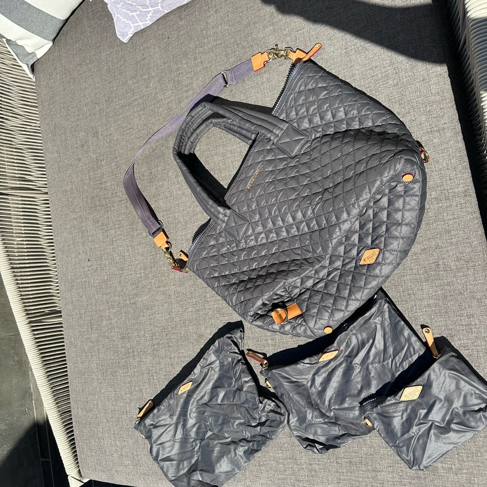 MZ Wallace EUC grey tote and 3 bags